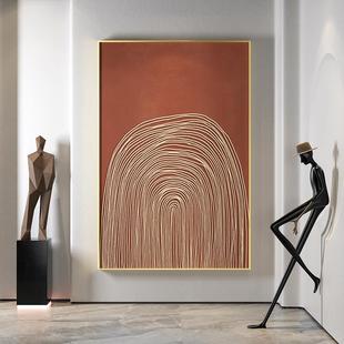 代轻奢客厅玄关中古象饰风法复古指纹式复古指纹装现画抽线条落地