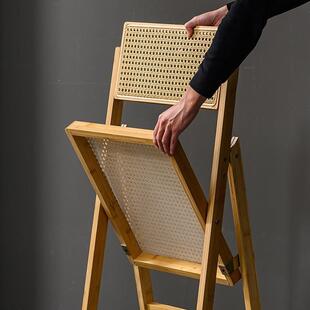 靠背椅椅靠背凳子子桌椅靠背椅台椅CUD藤阳编书餐椅免安装凳子折叠