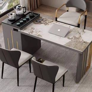 板实木新中桌式 现代公室茶椅新 DEB岩板茶桌大泡茶桌简约茶台套装