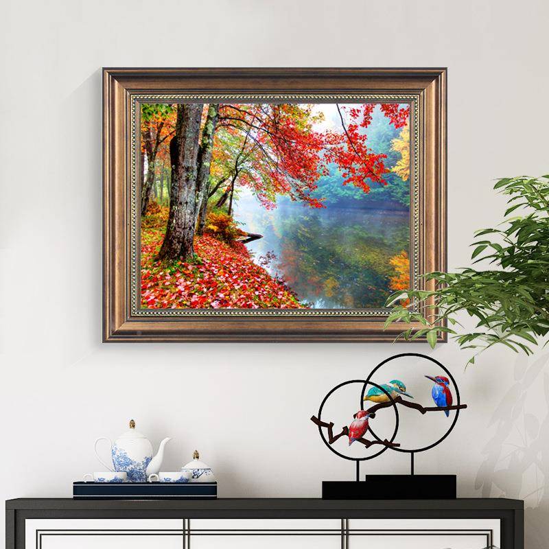 CY欧式招美招财装饰画客厅走廊挂画欧式景山式水壁画厅墙画饭风餐