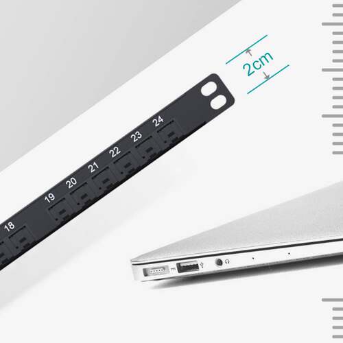 英曼网络配线架0.5U19寸24口超五类六类薄款防尘理线 Patch panel