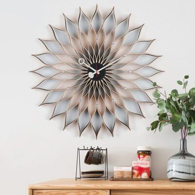 北欧创意简约挂钟葵花时针尼尔森向日葵壁钟Sunflower Wall Clock