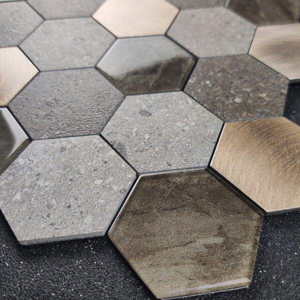 六边形蜂窝墙贴马赛克电视背景墙瓷砖自粘吧台厨房卫生间砖六角砖