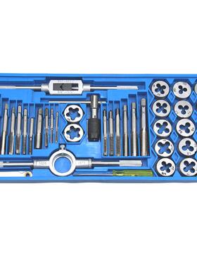 厂家直销公制HOQ40PC丝4合锥板牙装手用合金钢0件套套丝锥板牙组