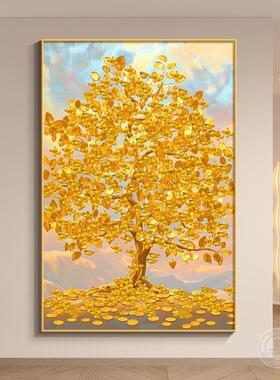 现代地YE-29443简约客厅门装饰画发财树落画户客厅入正对玄关摇钱