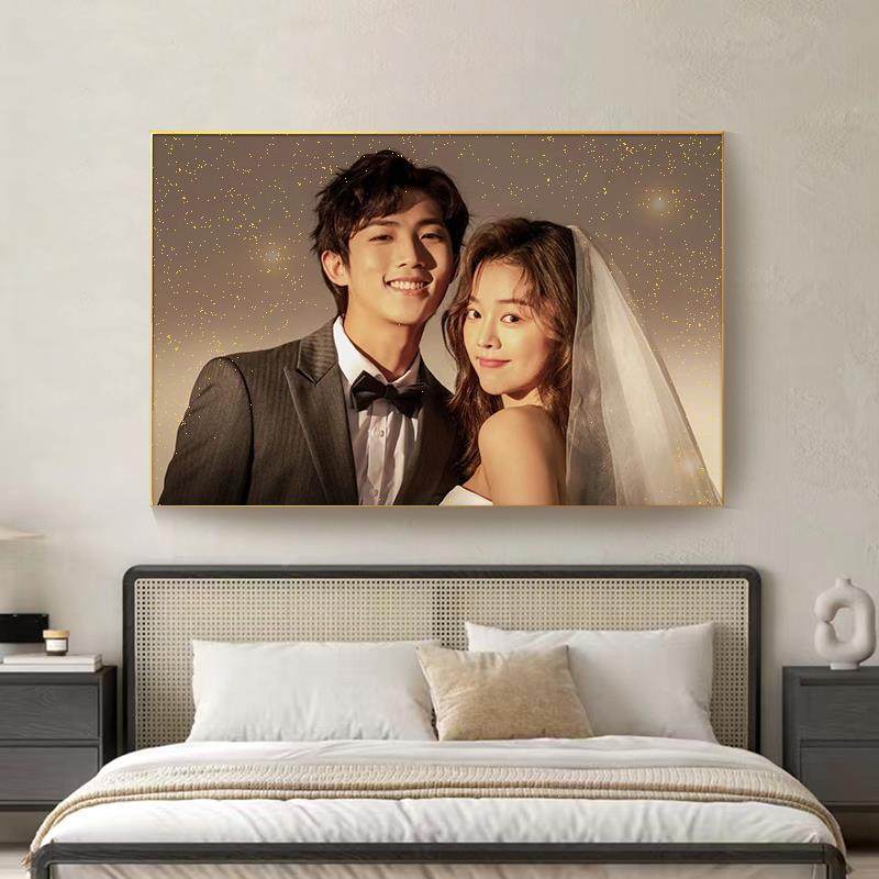 OF9D婚纱照成框挂墙定做制放大洗照片结婚相照F77JH786全家福画框