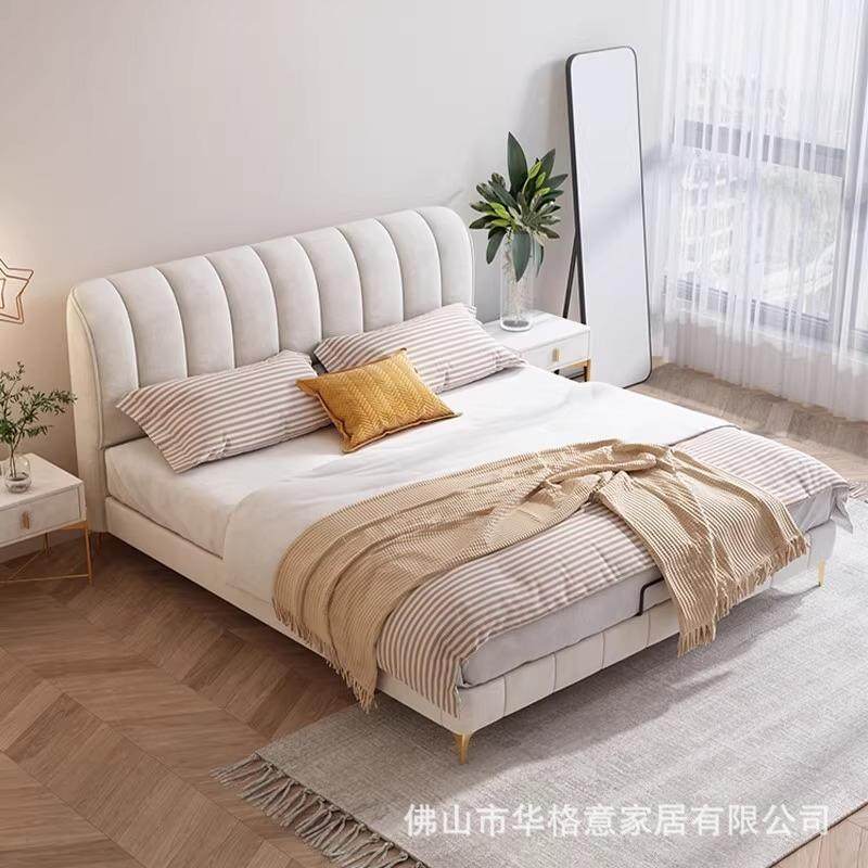 美式奶油风A68双风人大床现代轻奢软包布床主卧网红卧室床成人大,住宅家具,布艺床,淘宝优惠券,粉丝福利购,淘宝优惠卷