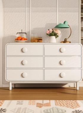 轻奢斗柜卧边室屉入户门玄关柜北欧奶油五色实木抽柜多功能56622