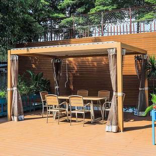 生户铝外凉亭星棚全合金休闲简约室外花园别墅74396凉空亭防水不