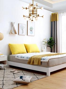 无床头小实约木榻榻米床1.m单2人床56695北欧现代简双人户型1.5m