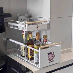 免物安装 水河知熙00抽池收调纳架橱柜拉 厨房下水槽置架料碗碟拉式