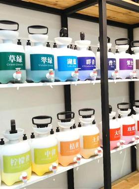 自助画料室颜桶流体颜料桶画YRM桶室颜料区彩色按式颜料分装压压