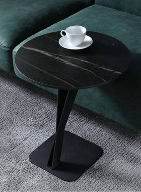 意式圆轻奢边22460岩板几几简约现代沙发角几北欧阳台白色小茶客