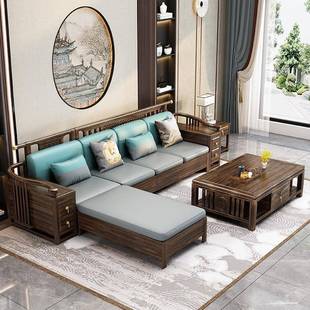 新式 用储物实木沙 沙中发乌金木别墅高档客厅家具合套冬夏两RAE装