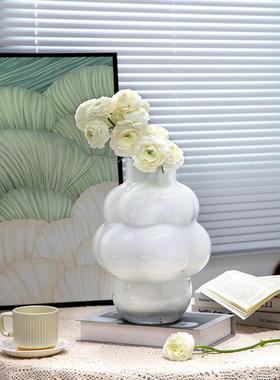 视远黑色气球玻璃花瓶泡型高感北欧级创意插花装饰摆客泡SHY22001