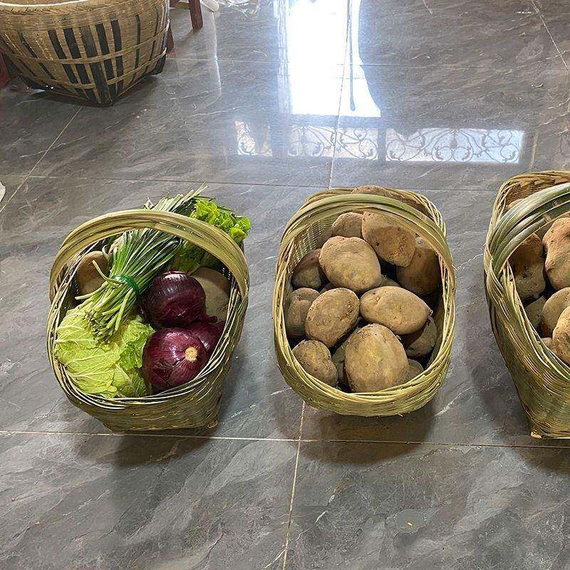 G2手提工竹篮INT竹编手篮手K提菜篮子鸡蛋菜筐篮