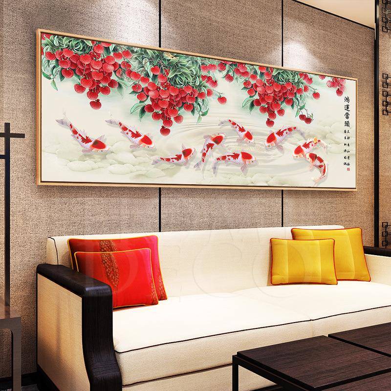 2019新九款5dA-AZ217钻石画十满钻石绣中国鸿运当头鱼图贴风钻字