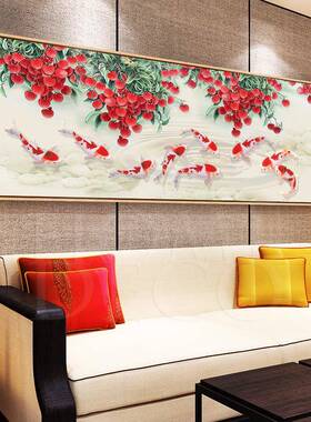 2019新九款5dA-AZ217钻石画十满钻石绣中国鸿运当头鱼图贴风钻字