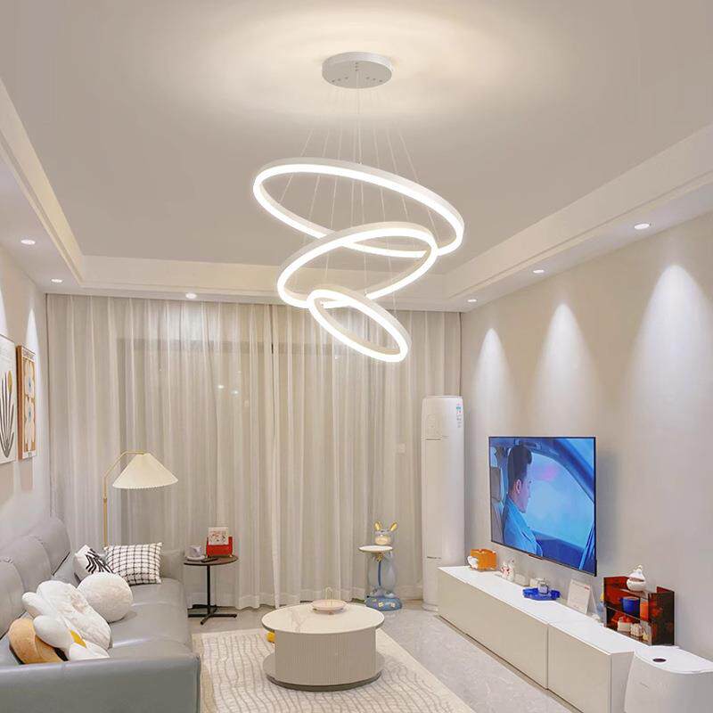 山简约现代871大气眼全光谱餐厅灯北圆形楼梯客厅护lof欧t吊灯中