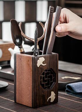 夫茶具配功件茶26180黑檀泡茶茶道六君子套装泡茶工具茶刀茶筒茶