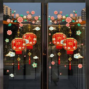 719纸2026新装 橱静电贴窗玻年璃门贴 饰贴画马年过年布置春节新款