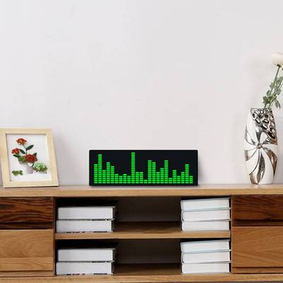 彩色LED音乐频谱电子时钟声控节奏灯1624RGB拾音气氛电平指示器