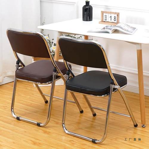 加厚办公椅会议椅电镀折叠椅饭接大餐排档红SJI色皮革椅质量近店