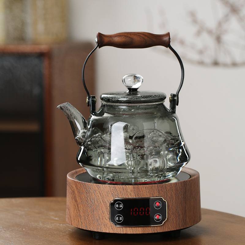 定 制透黑高硼硅玻璃煮茶壶星空创意煮茶器加厚茶水分离器泡茶壶