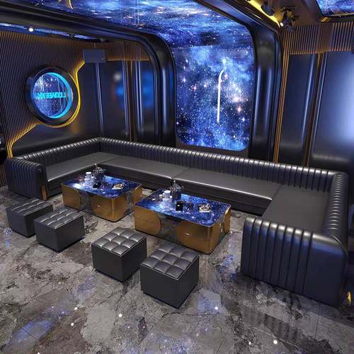 夜总会厅酒吧ktv沙发880练歌商清吧厅酒店餐务包厢U型卡座茶几组