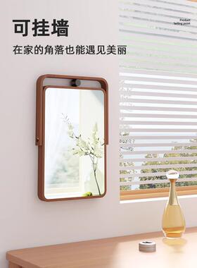?梳复女古实台木化妆镜式桌面家用XNO梳妆台妆镜生卧室便携折叠大