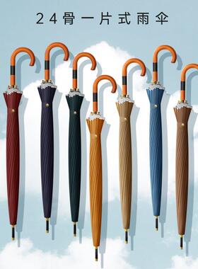 24457骨一式长直晴雨片伞自动杆伞大号抗风柄商务雨伞定制广告