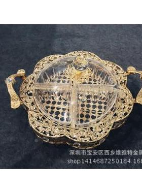 果干果盘分格带盖欧式干档糖糖果盒盒透明创意瓜子零食果水高果盘