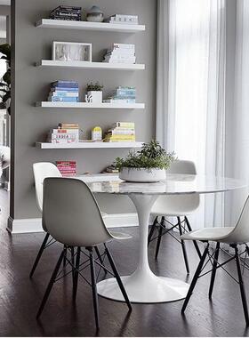 欧简约餐桌小型天然户大理轻8077石桌奢北岩板椭圆形家用郁金香洽