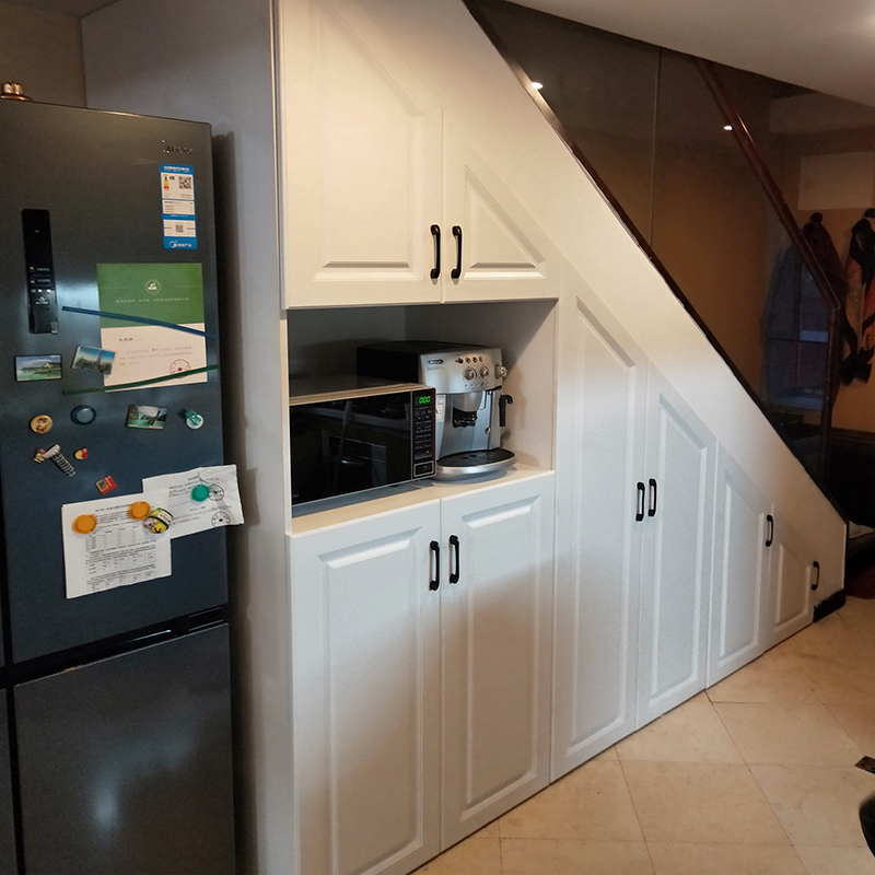 楼梯柜定制楼梯下储物p柜 收纳三角衣柜抽拉式收纳柜展示货柜货架