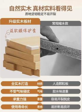 子全木书架中式松木地靠墙格落子实柜自由YFN组合家用置物收纳架