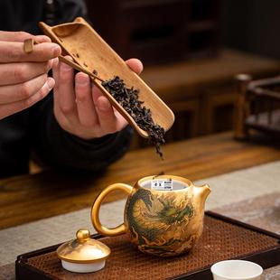茶具W 05礼周鸿大师手工鎏真金纯家用金茶壶手绘壶龙蛋杰单品复古