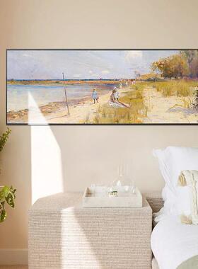 威尼海厅美式复古卧斯室湾床头挂画客沙发背景装QM202012饰画北欧