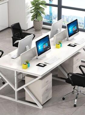 职员办桌椅组LF02合2/4/公6六人四人位屏风电卡座隔断简工约位脑