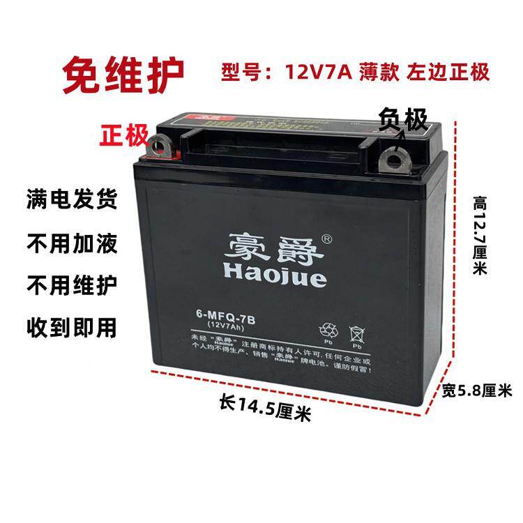 12V托5A7A9A跨踦150免维护10弯梁125踏摩板车车摩托车电12伏瓶蓄1