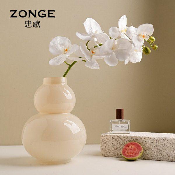 奶油风玻璃花瓶摆件客厅插花现代家居玄关电视柜葫芦水培鲜花花器,家居饰品,花瓶,淘宝优惠券,粉丝福利购,淘宝优惠卷