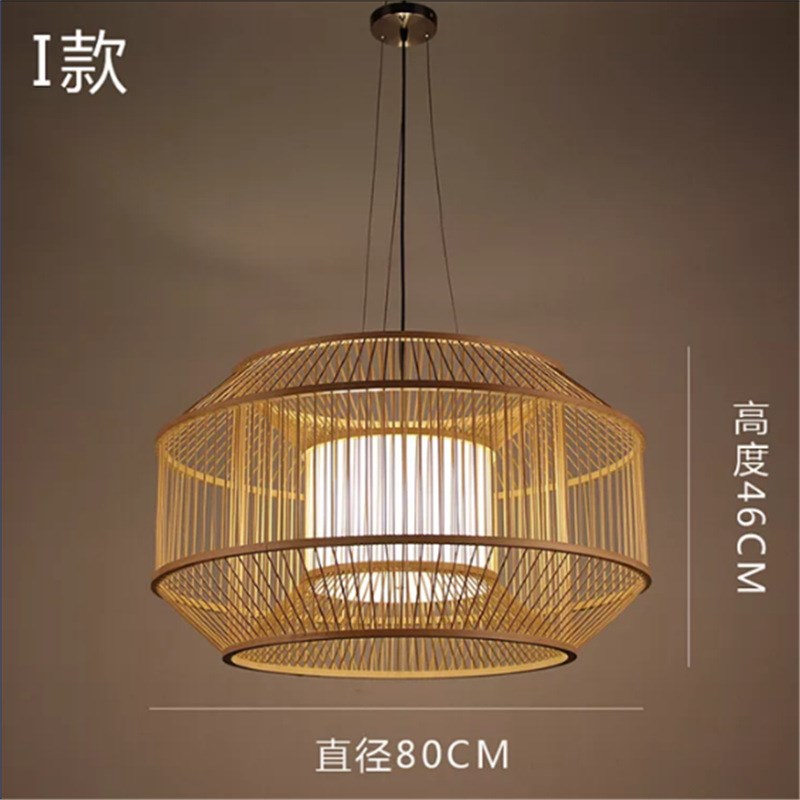 屯留县平顺d县现代简约田园风格餐厅竹艺吊灯中式田园竹编灯笼吊