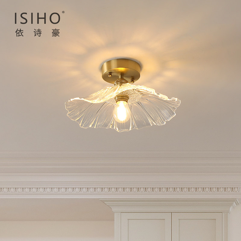 过道灯日式复f古走廊灯轻奢网红入户玻璃民宿门厅天花玄关阳台灯