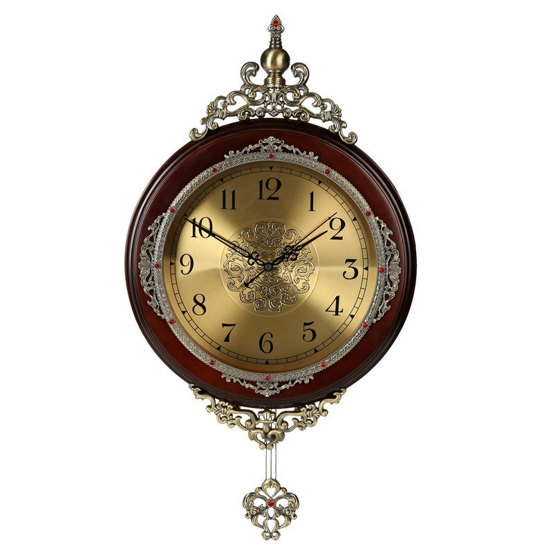 实木欧式挂钟单面挂表双面钟田园时尚客厅静S音时钟石英钟墙钟