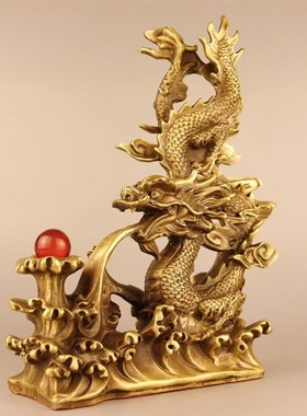 铜龙摆件戏珠龙避火龙厨房西北方火烧天门干位灶台摆件Z辟火龙招