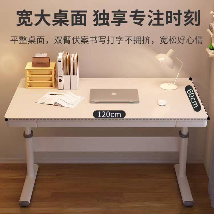 家用电脑升降桌书房学生学习写字桌简约小户型抽屉款办公桌子