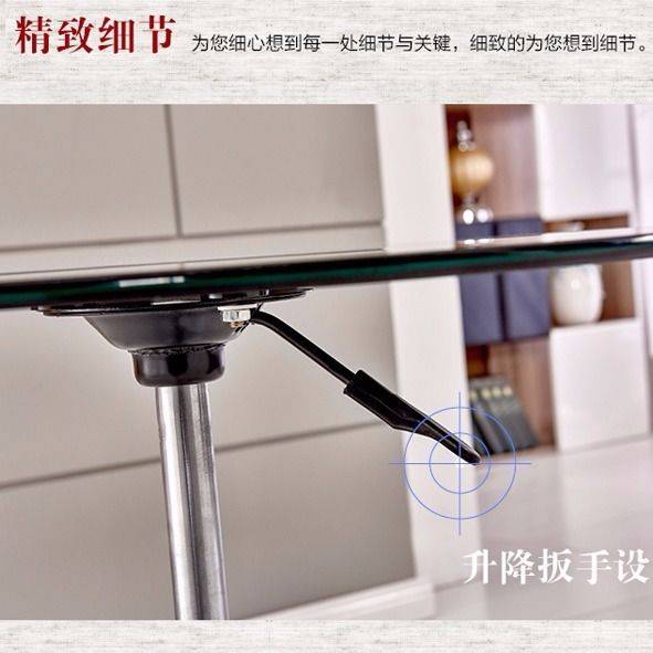升降小圆桌钢化玻璃圆形洽谈桌展会接待桌户外活动桌酒吧休闲圆桌