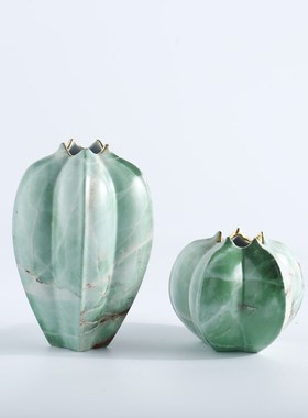 现代简约家居饰品样n板房玄关桌面摆件杨桃小花瓶干花花插软装饰