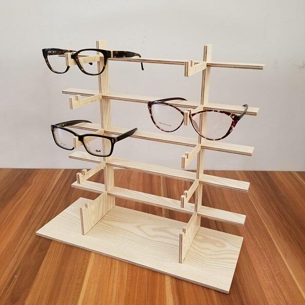 美意达19款实木展示架 复古展示货架 简易卡槽式眼镜道具 轻便