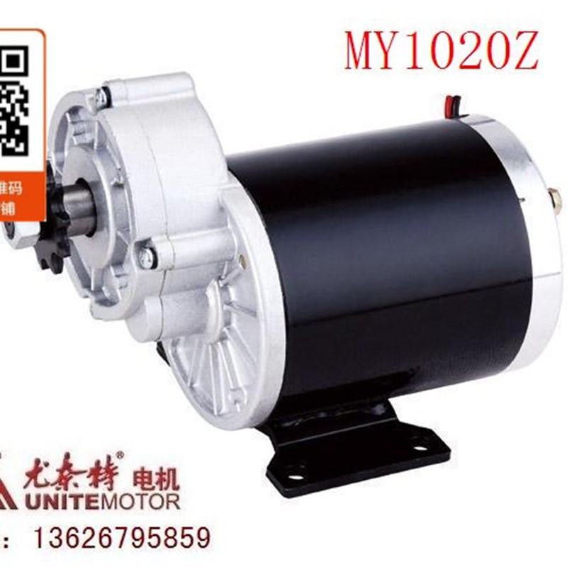 尤奈特永磁直流有刷减速电机MY1020Z-600W/48V/36 电动三轮车配件