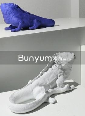 简约现代创意树脂l蜥蜴摆件酒店售楼处展厅样板房间软装饰品摆设